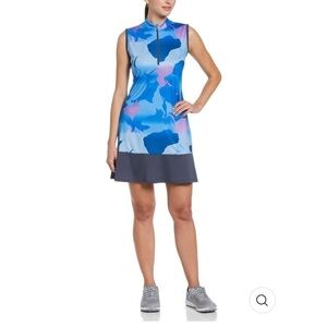 Callaway Women’s Blue/Purple Opti-Dri 1/4 Zip Knee Length Golf Dress Sz L (NWT)